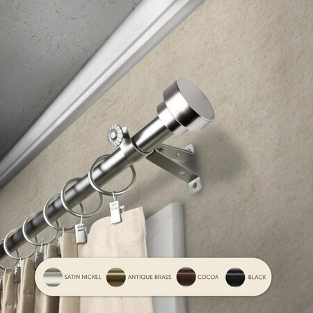 KD ENCIMERA 0.8125 in. Cappa Curtain Rod with 66 to 120 in. Extension, Satin Nickel KD3726090